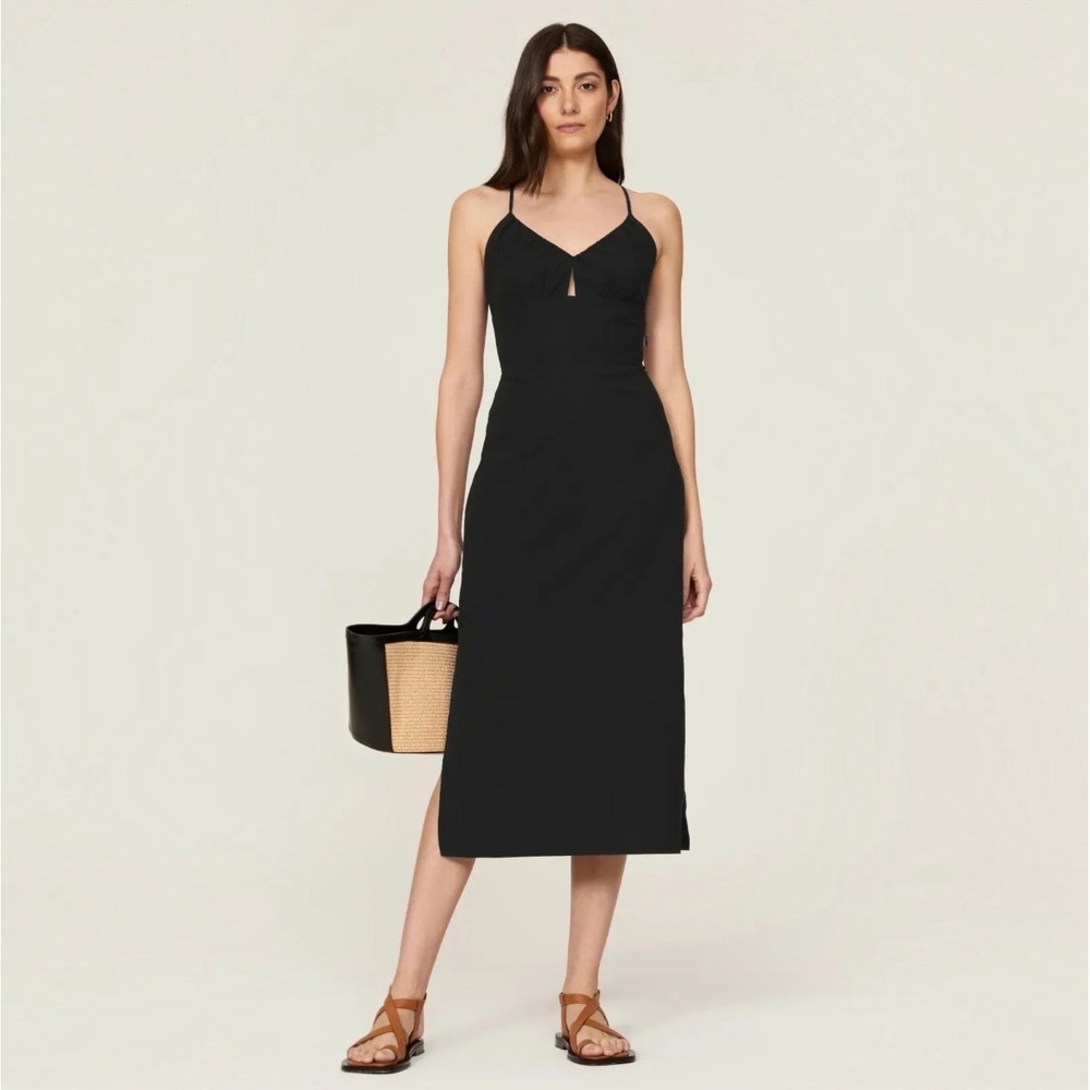 NEW SAMSรE SAMSรE Holly Black Cutout Open Back Midi Dress XL NWT